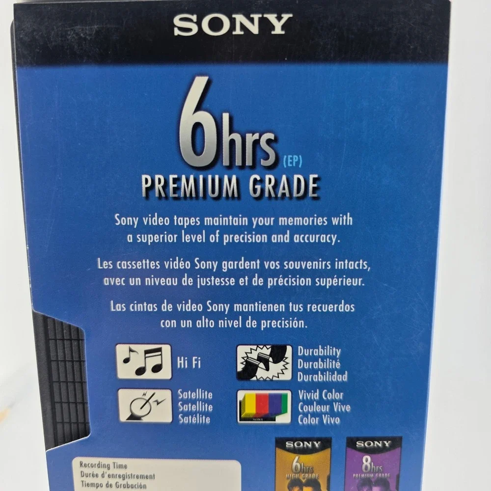 New Sony T-120 Premium Grade VHS Tape 6 hrs EP Mode Sealed Vintage Lot‎